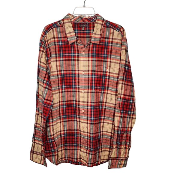 Toad & Co Men's Organic Cotton Plaid Long Sleeve Casual Button Down Shirt XL - Picture 1 of 7